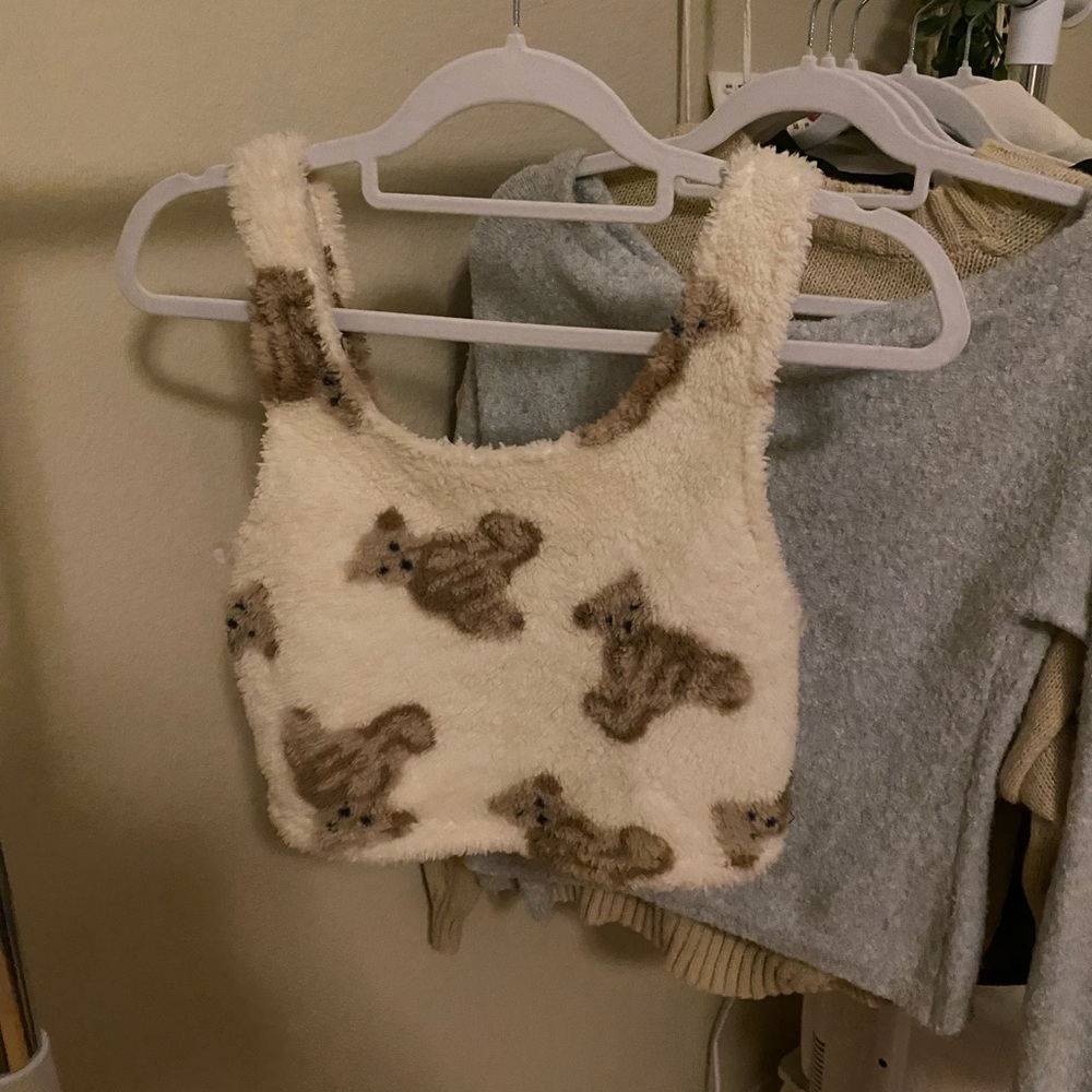 Cute Teddy Bear Fluffy Pajama Top